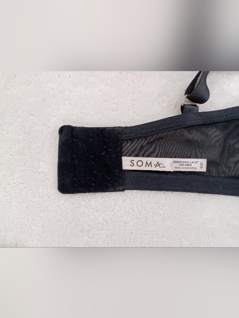 Soma Sensuous Lace Black Sheer Underwire Bra with Floral Embroidery, Size 42D - Picture 15 of 16